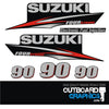 Suzuki DF90 90hp four stroke outboard engine decals/sticker kit - post 2010