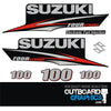 Suzuki DF100 100hp four stroke outboard engine decals/sticker kit - post 2010