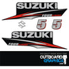 Suzuki DF5 5hp four stroke outboard engine decals/sticker kit - post 2010