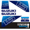Suzuki DT15 15hp two stroke outboard engine decals/sticker kit