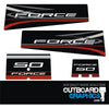 Mercury Force 50hp outboard decals/sticker kit - black design