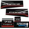 Mercury Force 75hp outboard decals/sticker kit - black design