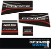 Mercury Force 125hp outboard decals/sticker kit - black design