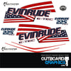 Evinrude 225hp ETEC / E-TEC HO outboard engine decals/sticker kit – white cowl