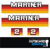 Mariner 2hp rainbow outboard engine decals/sticker kit