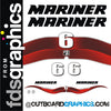 Mariner 6hp 4 stroke outboard decals/sticker kit