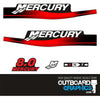 Mercury 8hp 2 stroke outboard decals/sticker kit (2003) inc resin domed M decal