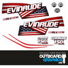 Evinrude 150hp ETEC/E-TEC HO stars & stripes outboard engine decals/sticker kit (blue cowl)