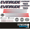 Evinrude 150hp DI outboard engine decals/sticker kit (white cowl)