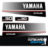 Yamaha 30hp autolube outboard engine decals/sticker kit – black