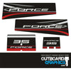 Mercury Force 35hp outboard decals/sticker kit - black design
