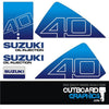 Suzuki DT40hp outboard engine decals/sticker kit (2 hole rear panel model)