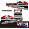 Mariner 55hp lightning two stroke outboard engine decals/sticker kit