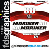 Mariner 80hp 4 stroke EFI outboard decals/sticker kit