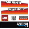 Mariner 25hp rainbow outboard engine decals/sticker kit