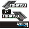 Tohatsu 3.5hp 2 stroke outboard engine decals/sticker kit