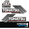 Tohatsu 60hp automixing outboard engine decals/sticker kit