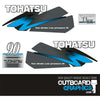 Tohatsu 90hp TLDI outboard engine decals/sticker kit - blue
