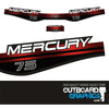 Mercury 75hp two stroke outboard decals/sticker kit (1996 - 1998)