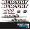 Mercury 200hp OptiMax outboard decals/sticker kit