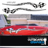 Pair of Crownline LPX 3D chequered flag decals, suitable for 18ft - 22ft hulls