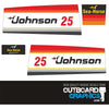 1978 Johnson 25hp two stroke outboard engine decals/sticker kit