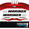 Mariner 90hp Optimax outboard decals/sticker kit