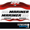 Mariner 200hp Optimax outboard decals/sticker kit