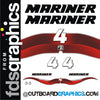 Mariner 4hp 4 stroke outboard decals/sticker kit