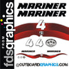Mariner 4hp 4 stroke outboard decals/sticker kit with EPA decal