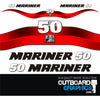 Mariner 50hp 2 stroke outboard decals/sticker kit