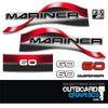 Mariner 60hp 2 stroke split back outboard engine decals/sticker kit