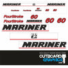 Mariner 60hp four stroke (2001 model) outboard engine decals/sticker kit
