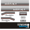Mariner 75hp 2 stroke clamshell outboard decals/sticker kit