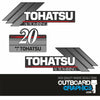 Tohatsu 20hp automixing outboard engine decals/sticker kit