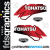 Tohatsu 30hp 2 stroke outboard engine decals/sticker kit