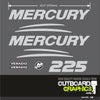 3D resin domed chrome Mercury Verado 225hp outboard decals