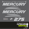 3D resin domed chrome Mercury Verado 275hp outboard decals