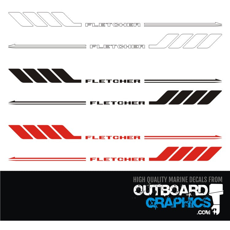 Pair of single colour Fletcher Arrow series decals - 4.25m + in length ...