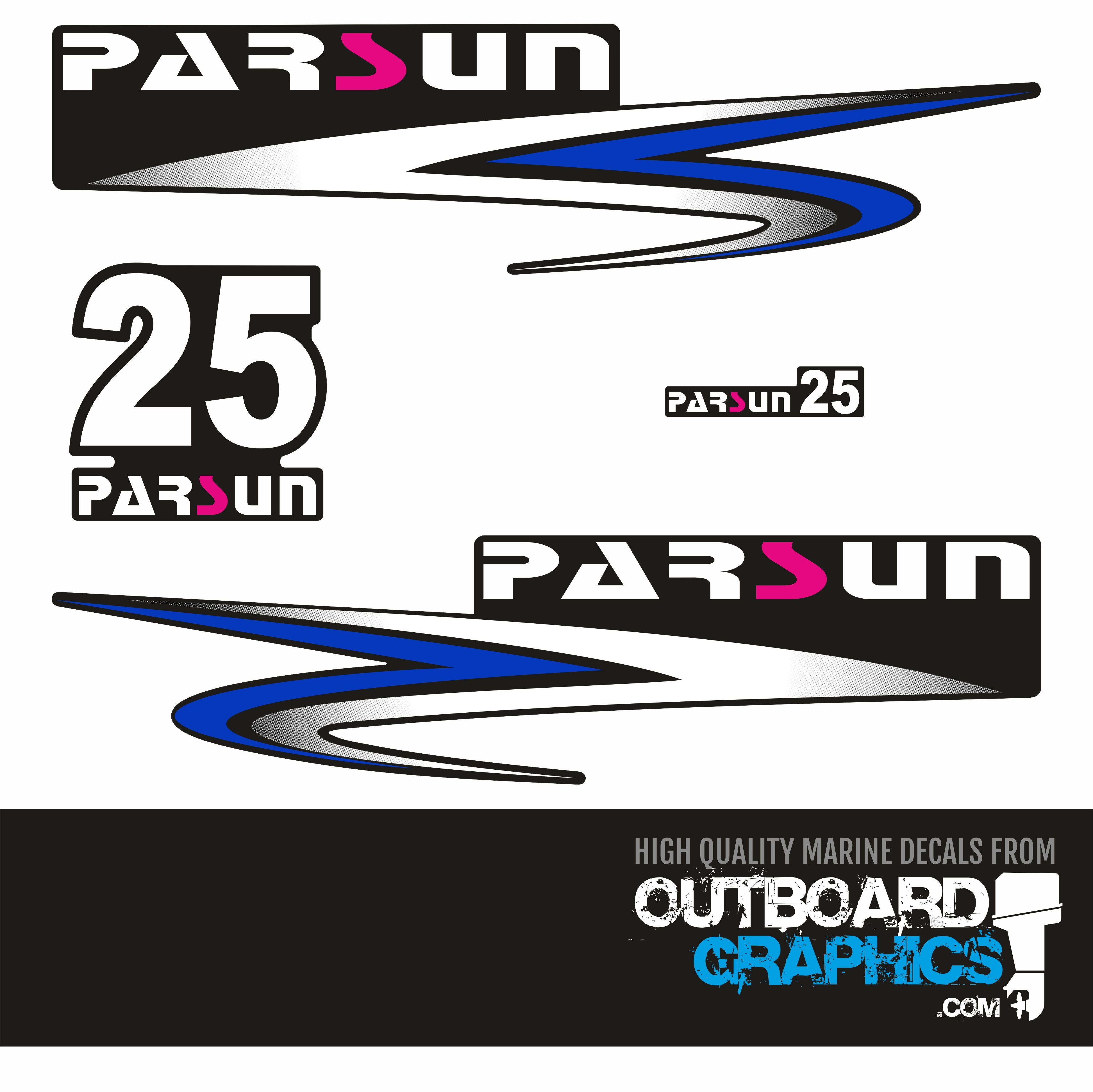 25 Design Lettering Sticker Parsun 25hp four stroke outboard decals/sticker kit– Outboard Graphics