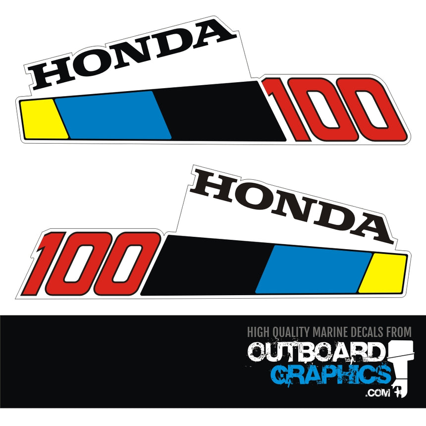 Honda BF100 10hp 4 stroke outboard engine decals/sticker kit– Outboard ...
