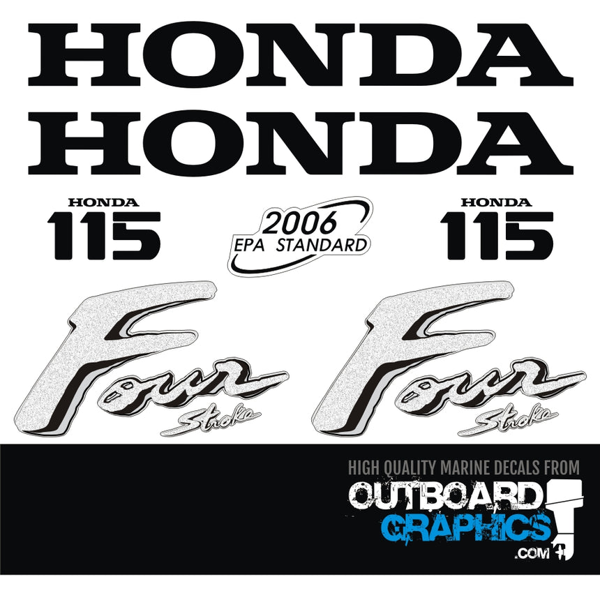 Honda 115hp 4 stroke outboard engine decals/sticker kit– Outboard Graphics