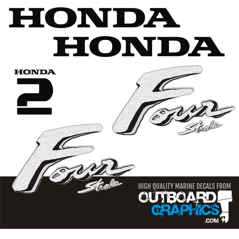 Honda 2hp 4 stroke outboard engine decals/sticker kit– Outboard Graphics