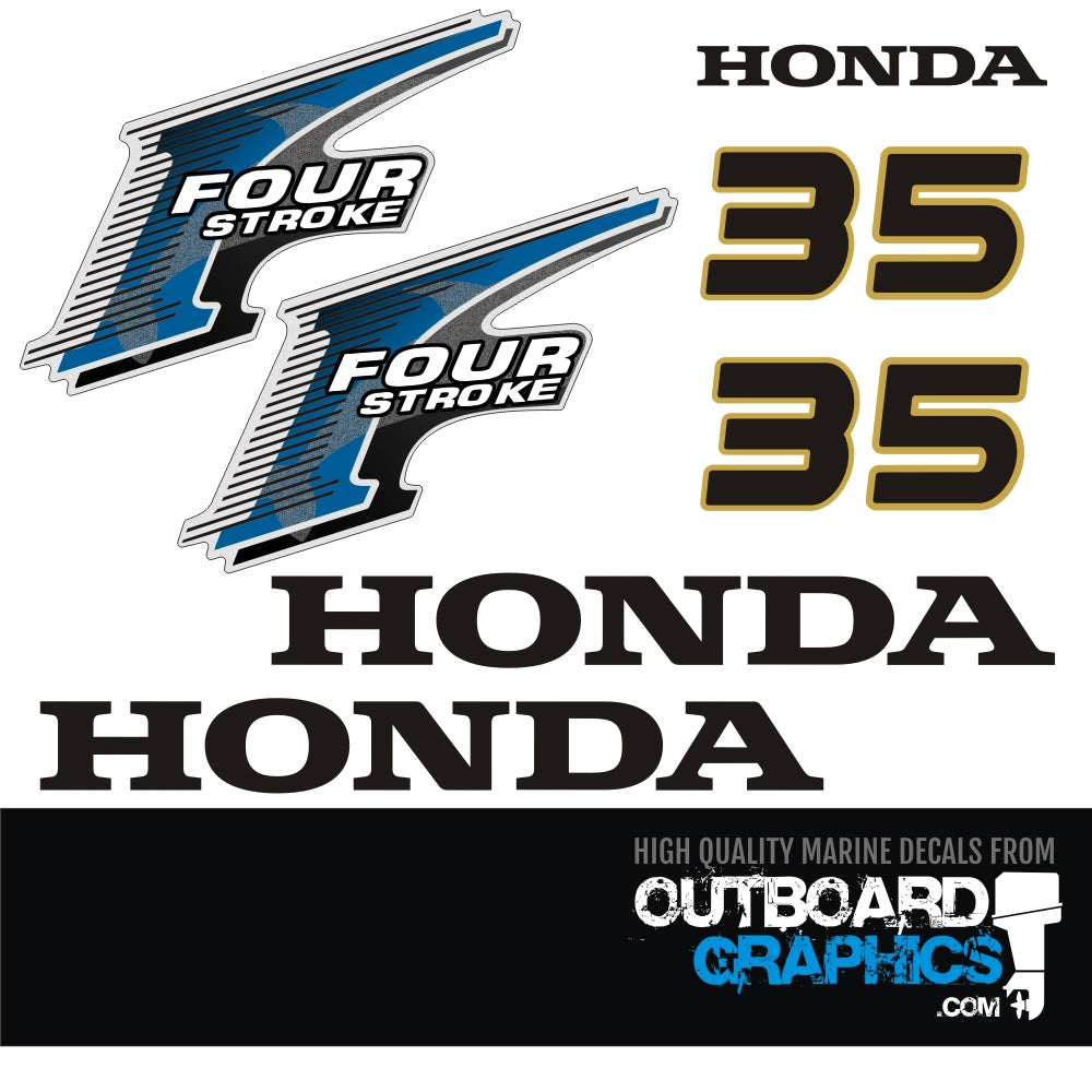 Honda BF35 35hp 4 stroke outboard engine decals/sticker kit– Outboard ...