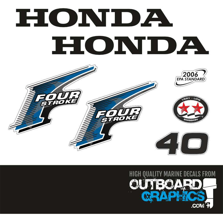 Honda BF40 40hp 4 stroke outboard engine decals/sticker kit– Outboard ...