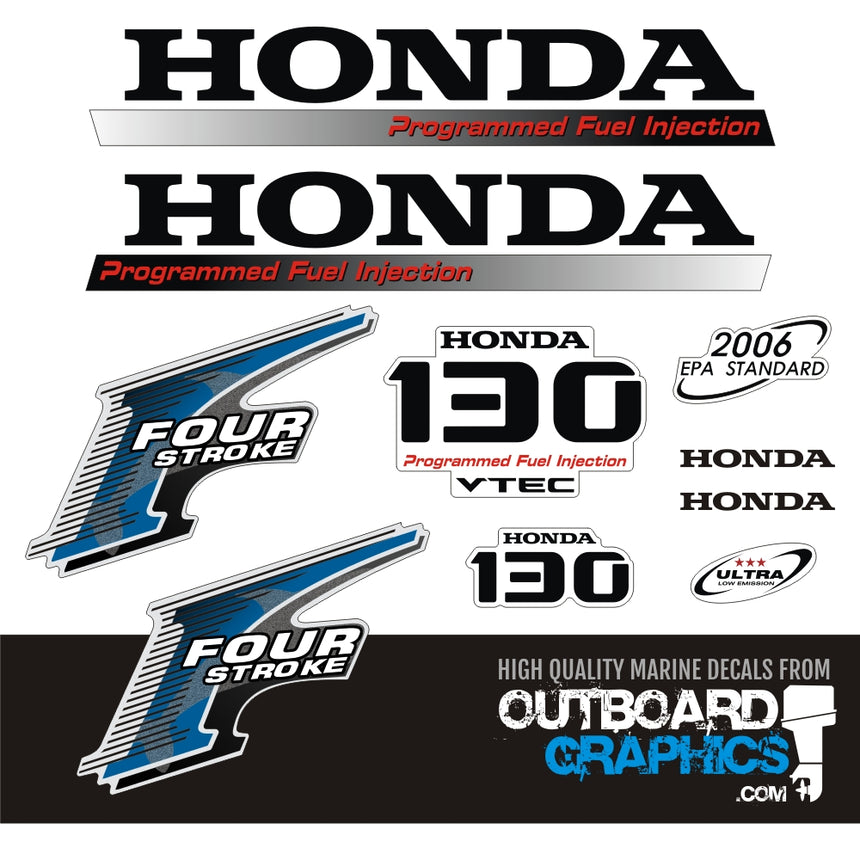 Honda BF130 130hp 4 stroke outboard engine decals/sticker kit– Outboard ...