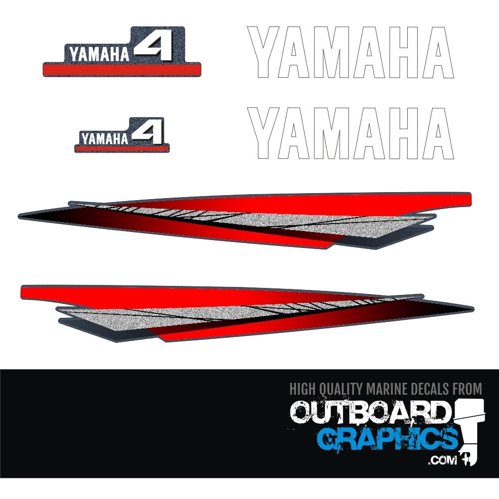 Yamaha 4hp two stroke outboard engine decals/sticker kit– Outboard Graphics