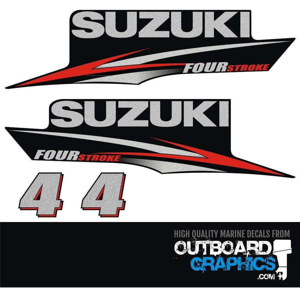 Sjs Engine Sticker Suzuki DF4 4hp four stroke outboard engine decals/sticker kit - post 2 ...