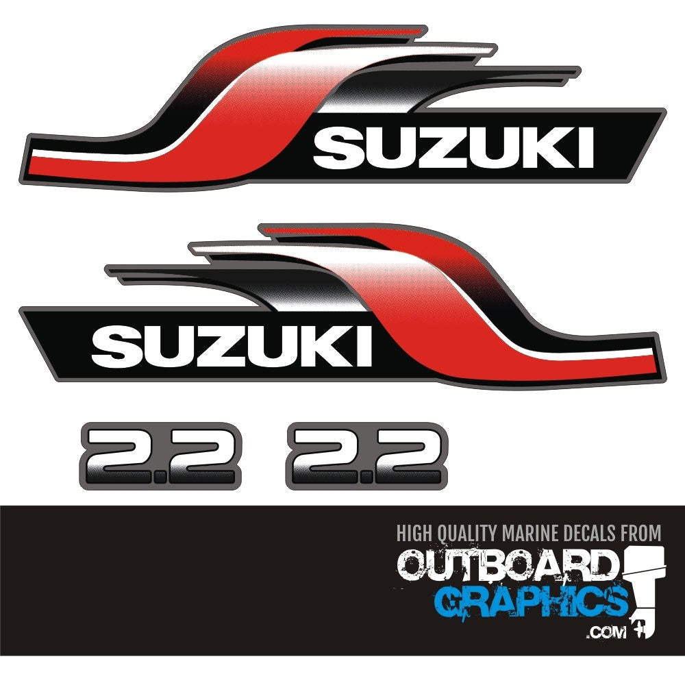Suzuki DT2.2 2.2hp (1997) outboard engine decals/sticker kit– Outboard ...