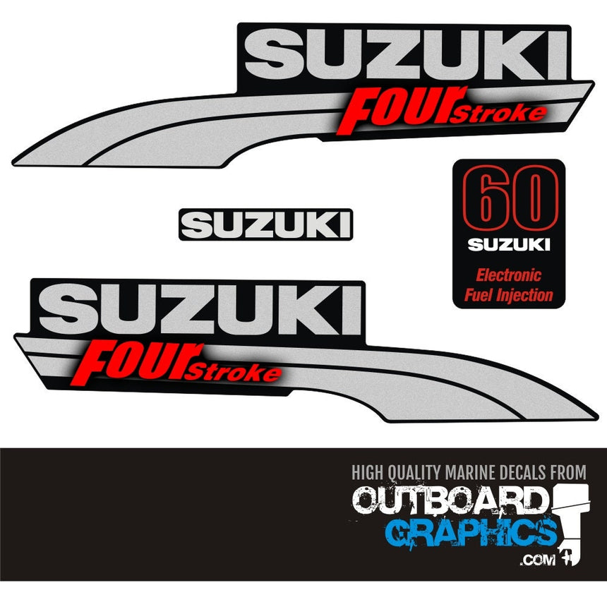 Suzuki DF60 60hp four stroke outboard engine decals/sticker kit ...